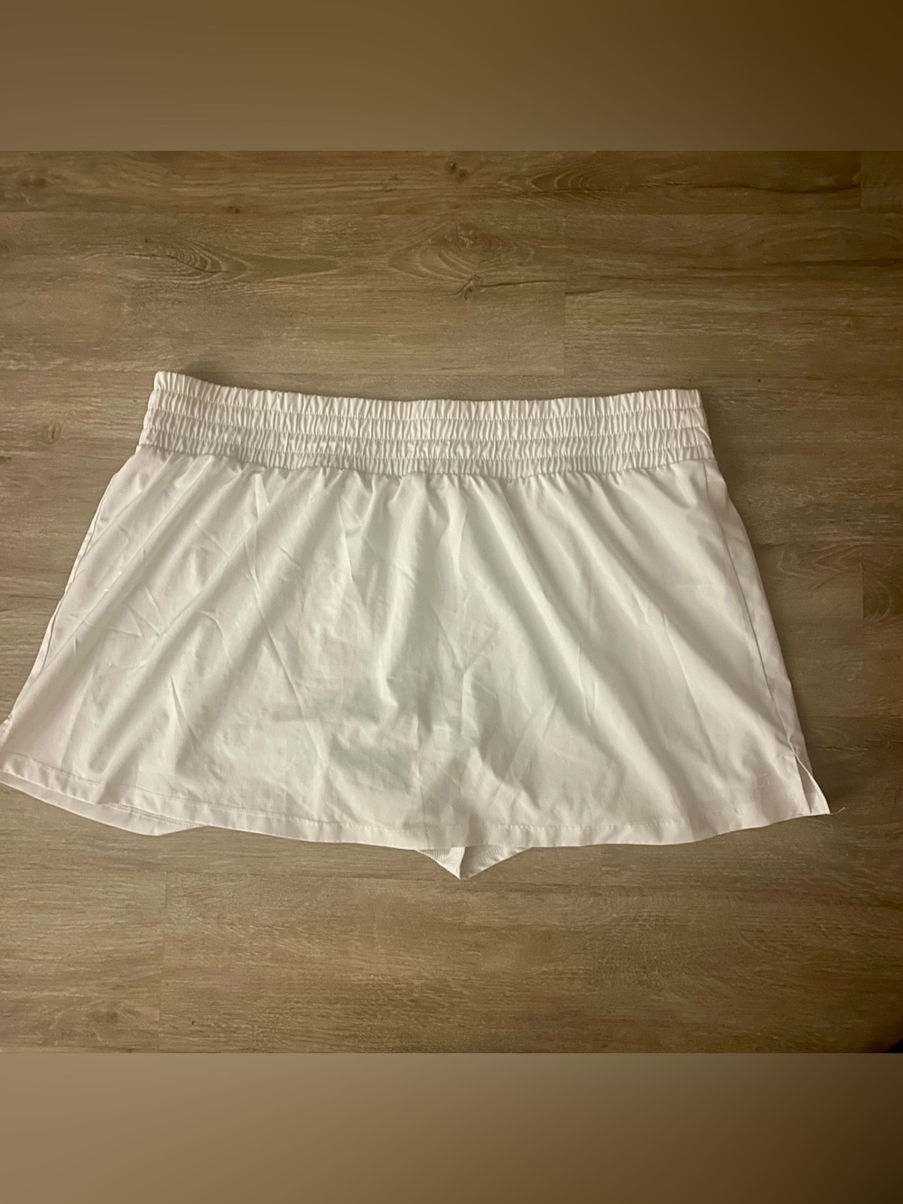 GapFit White Smocked High Waist Athletic Exercise Skort Skirt XXL